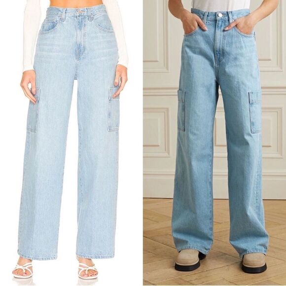 NWOT Frame High Rise Baggy Pocket Jeans Revolve Light Wash 31 - Picture 1 of 13